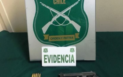 CARABINEROS DETIENE A MENOR DE EDAD POR PORTE ILEGAL DE ARMA DE FUEGO