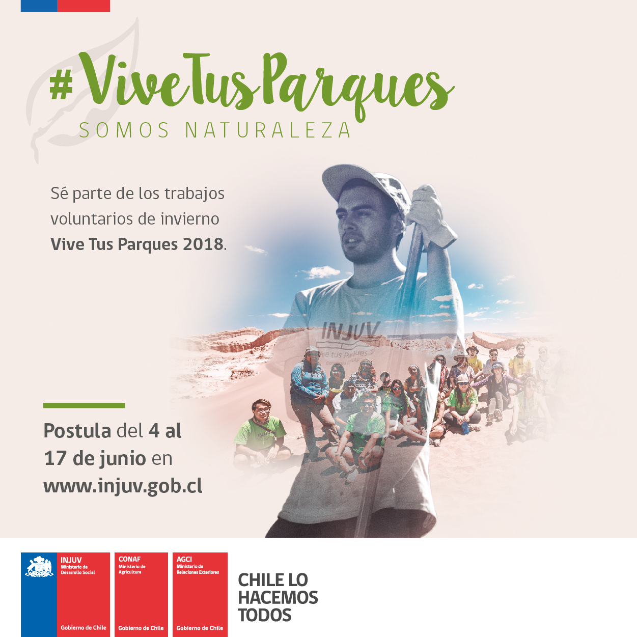 INJUV y CONAF te invitan a participar de una nueva versión de los trabajos voluntarios de invierno Vive Tus Parques 2018