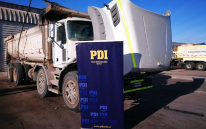 PDI RECUPERA CAMIÓN AVALUADO EN 60 MILLONES DE PESOS