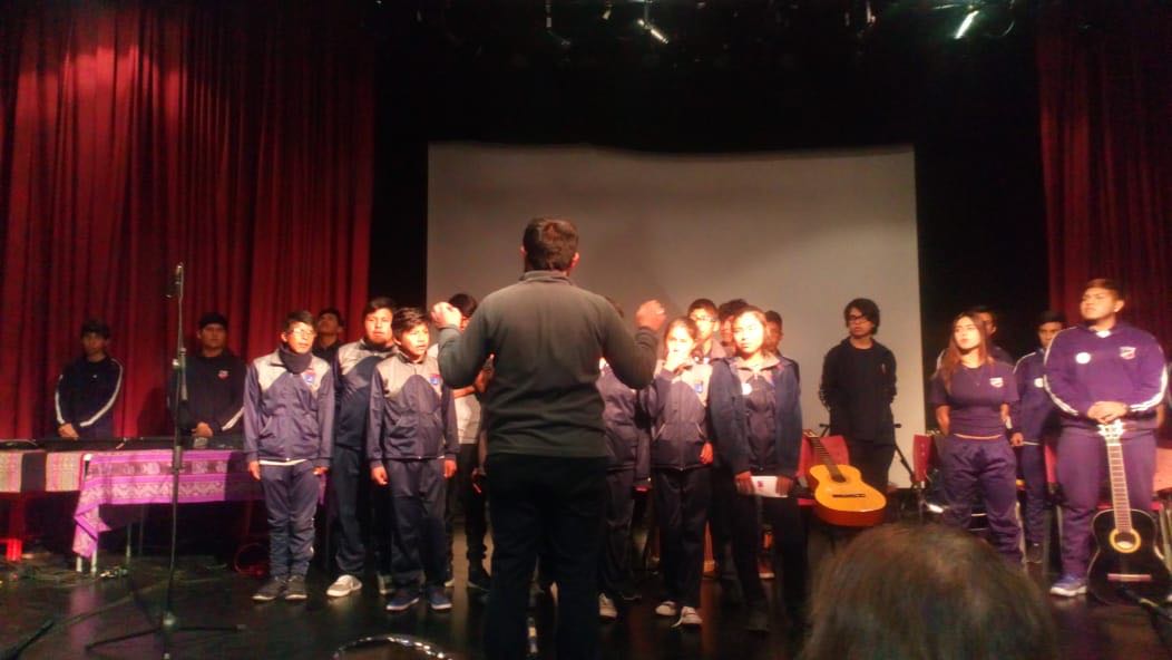 Banda musical del Liceo Técnico Profesional de Colchane se presentó en los Talleres Artísticos del MINEDUC.