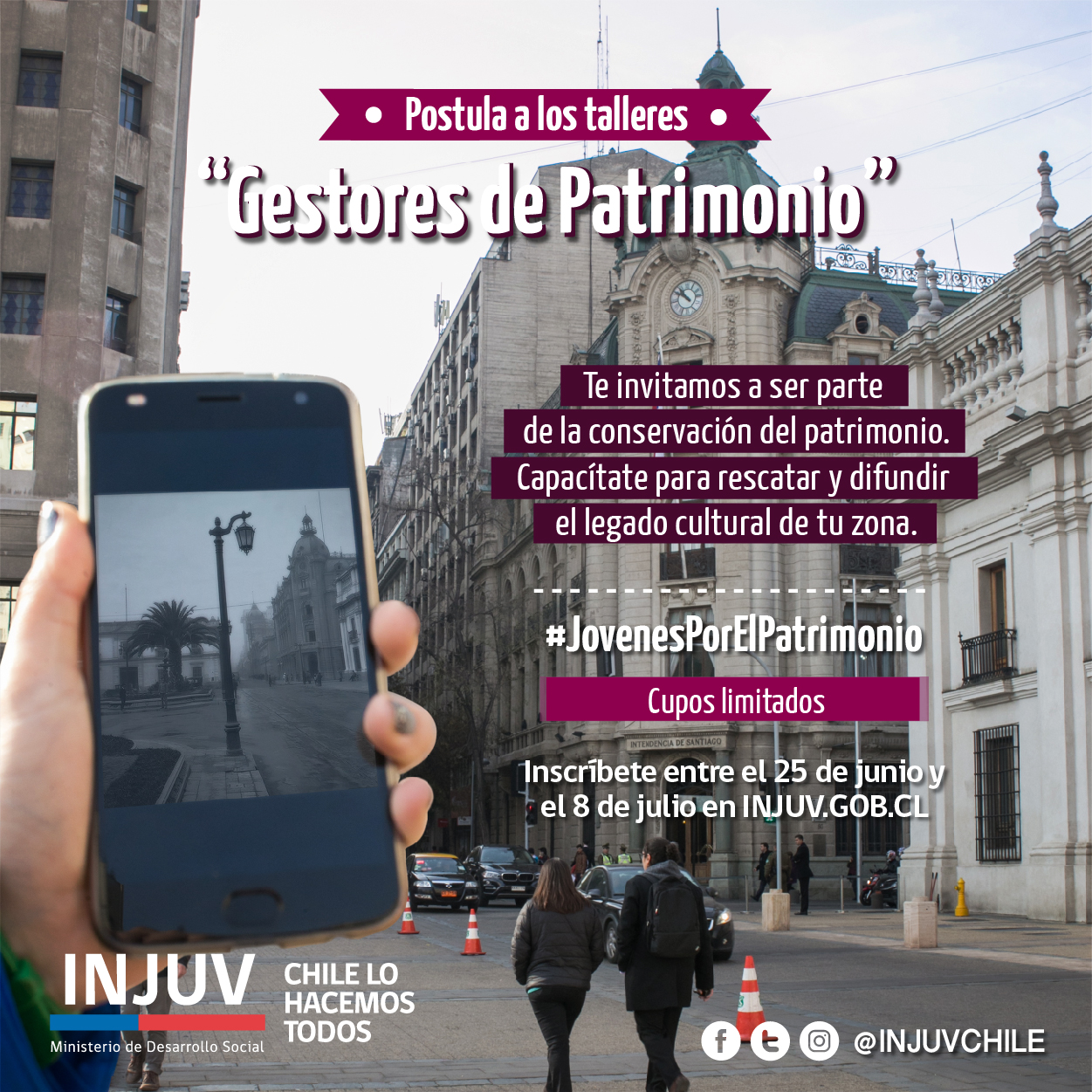 Hasta el 8 de julio están abiertas las para que jóvenes se conviertan en “Gestores de Patrimonio” de INJUV