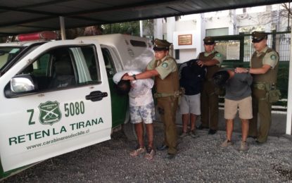 CARABINEROS DETIENE A INDIVIDUOS QUE ROBARON EN SEDE DE BAILE RELIGIOSO EN LA TIRANA  