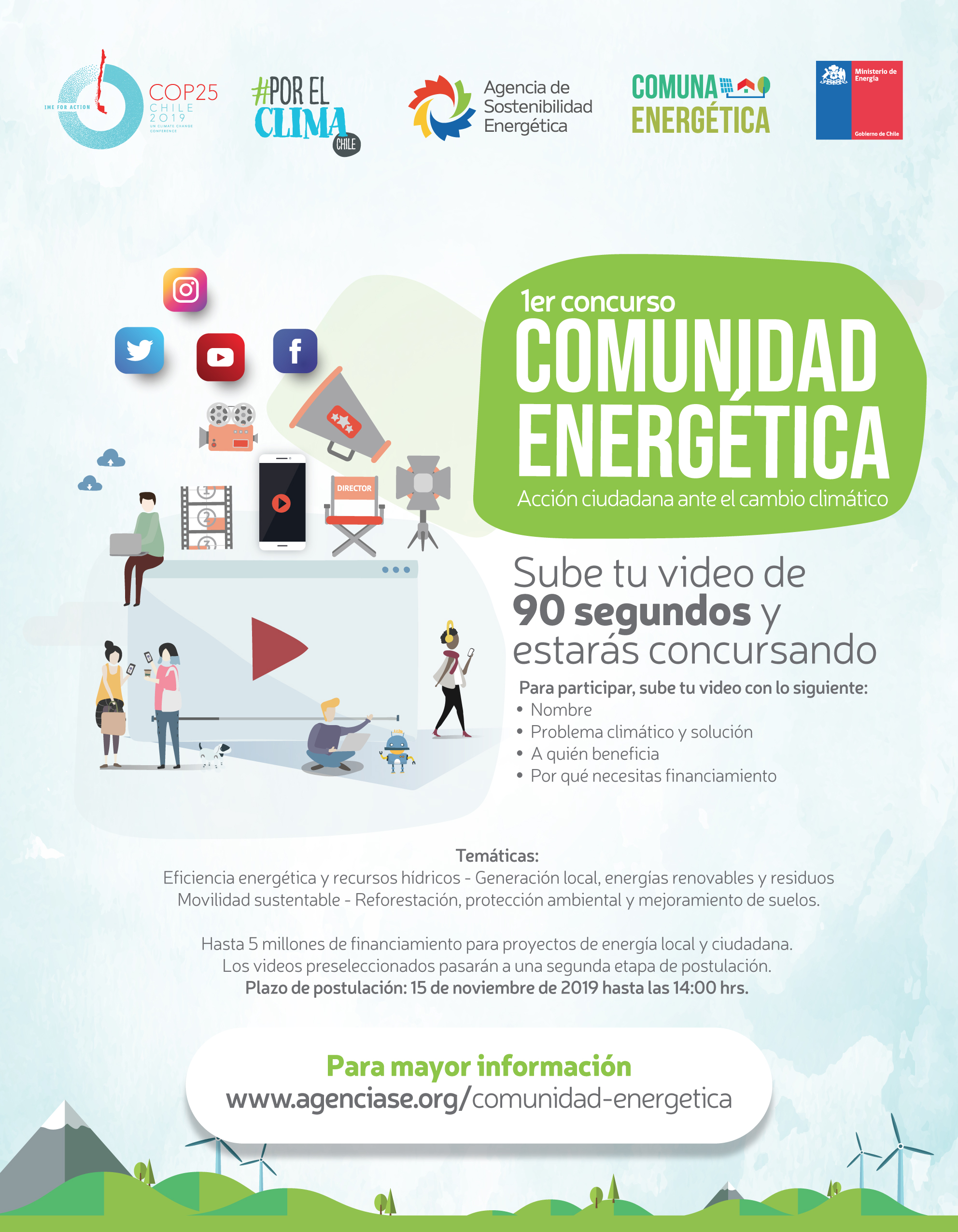 Amplían plazos de concursos del  Programa Comunidad Energética