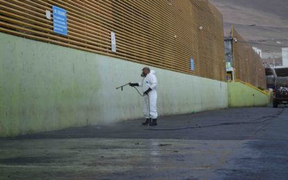 Como medida preventiva en el marco del Plan Corona Virus SAG inició sanitización de  Terminal Agropecuario de Iquique