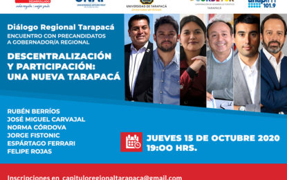 Convocan a primer diálogo con precandidatos  al cargo de Gobernador Regional de Tarapacá