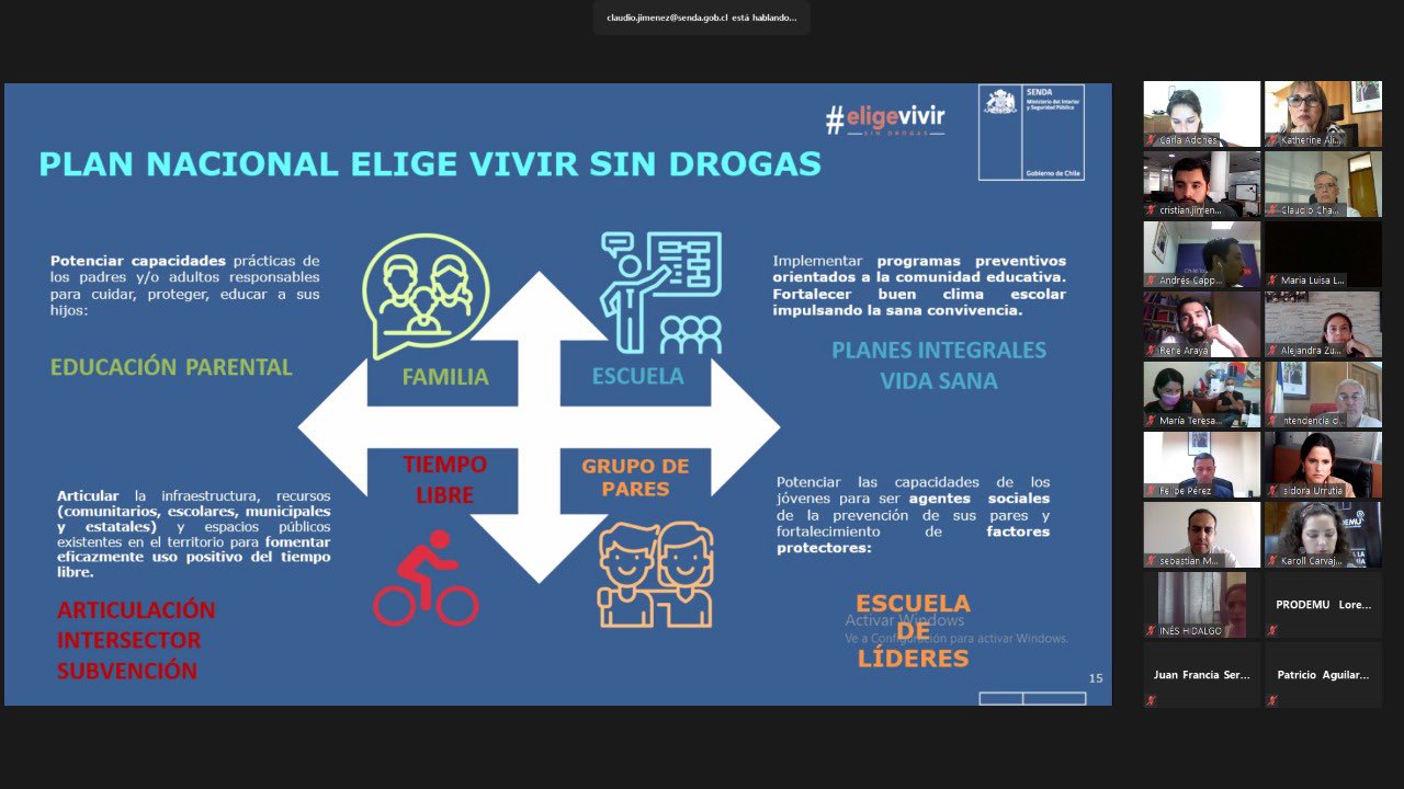 Autoridades desarrollan Mesa Regional “Elige Vivir Sin Drogas”  en Tarapacá