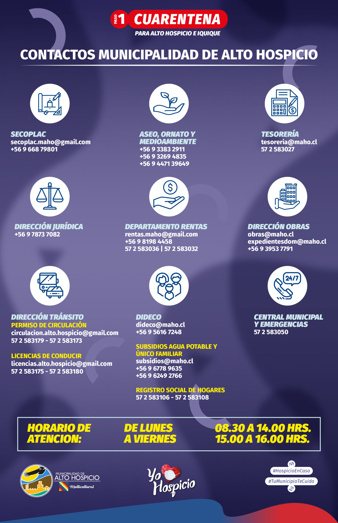 La Dirección de desarrollo social de la Municipalidad de Alto Hospicio informa