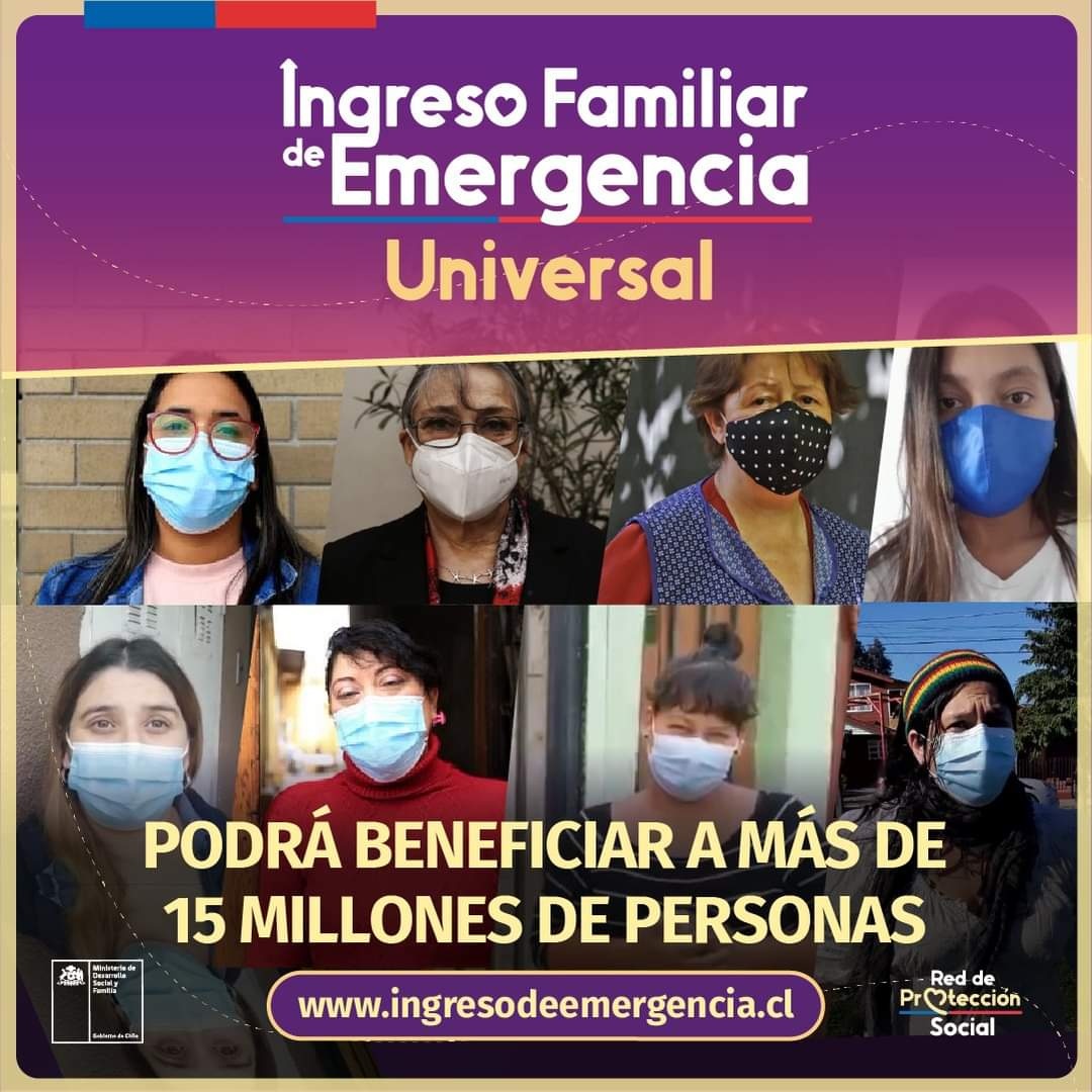 IFEUniversal | Beneficio amplió su cobertura al 100% del Registro Social de Hogares con montos sobre la línea de la pobreza . Solicítalo en https://www.ingresodeemergencia.cl