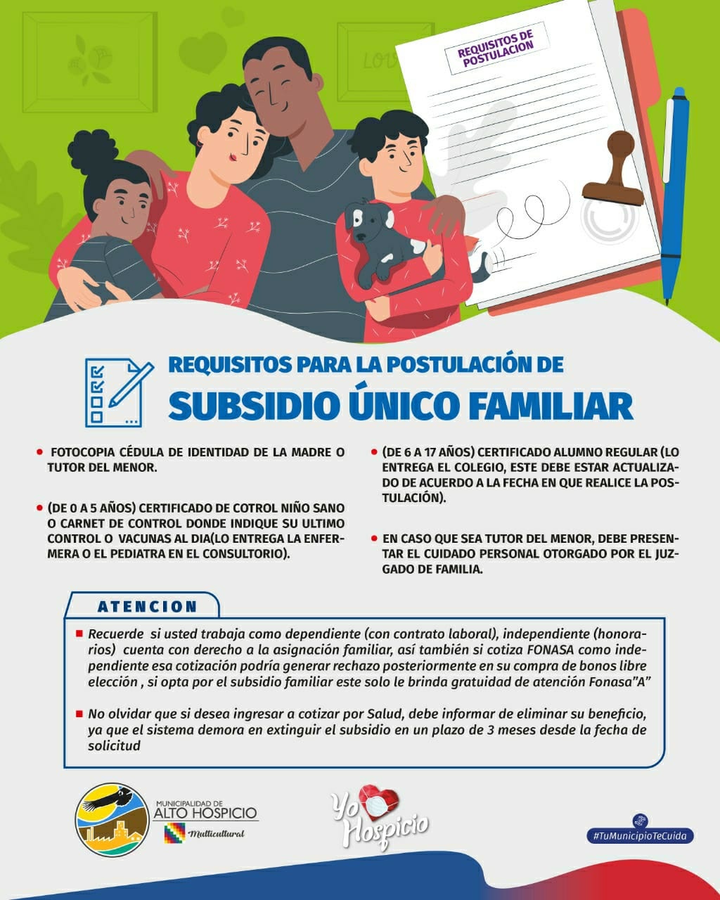 La Dirección de Desarrollo Comunitario ha generado el siguiente enlace para facilitar las consultas acerca del Subsidio Único Familiar