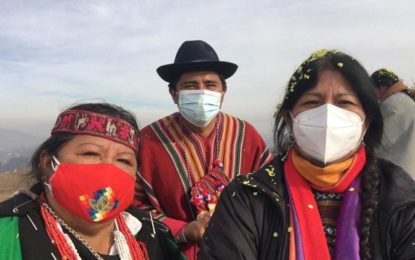 En el cerro Chena, en San Bernardo, grupo de convencionales de origen indígena participaron en ceremonia ancestral