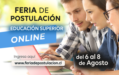 Tradicional Feria de Postulación de Educación Superior se realizará en formato online del 6 al 8 de agosto