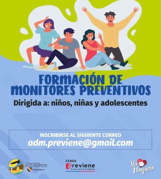 SENDA Previene Alto Hospicio invita a niños niñas y adolescentes a participar en talleres para formar monitores preventivos