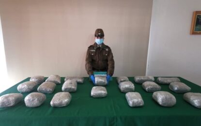 TRES DETENIDOS Y MÁS DE 22 KILOS DE DROGAS FUERON INCAUTADOS POR CARABINEROS DURANTE SERVICIOS PREVENTIVOS