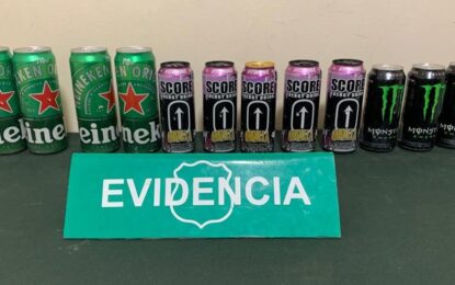 CARABINEROS DETECTA DROGA OCULTA EN ENVASES DE BEBIDAS ENERGÉTICAS Y DE CERVEZAS