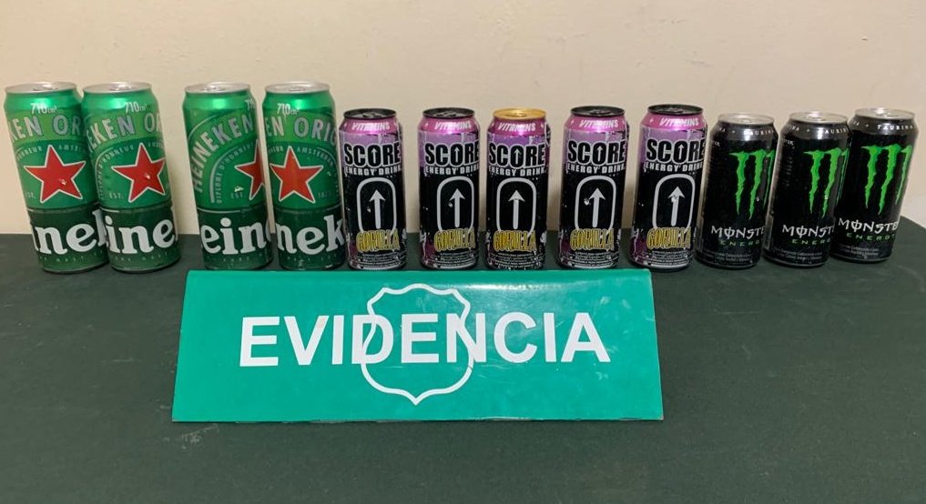 CARABINEROS DETECTA DROGA OCULTA EN ENVASES DE BEBIDAS ENERGÉTICAS Y DE CERVEZAS