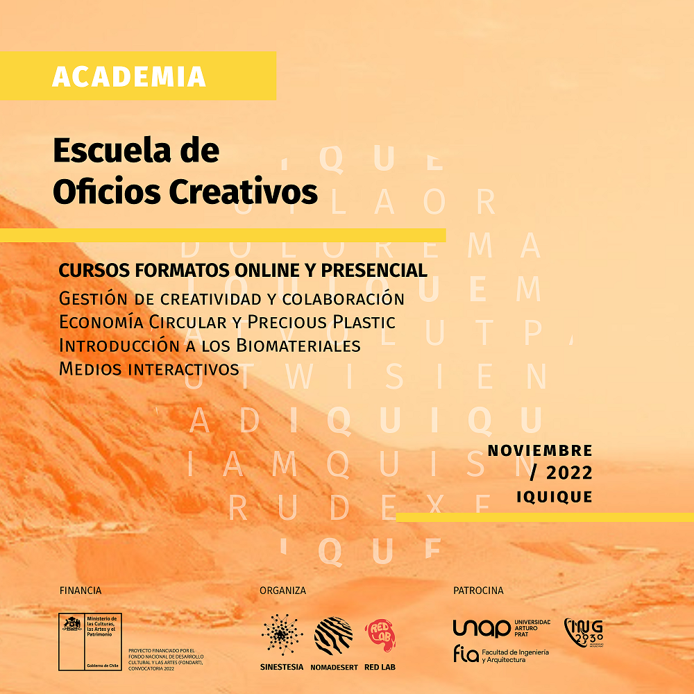 Escuela de Oficios Creativos convoca a escolares,  universitarios y artistas a postular a cursos gratuitos