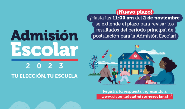 Hasta el 2 de noviembre se extiende el plazo para revisar los resultados de postulación para la Admisión Escolar 2023