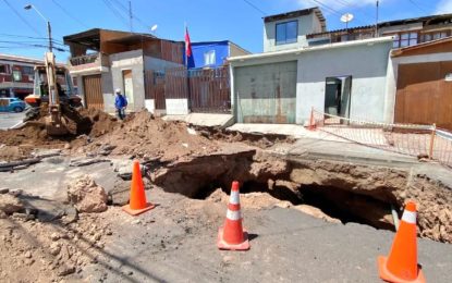 SERVIU proyecta iniciar en noviembre y diciembre obras pendientes por socavones en Alto Hospicio