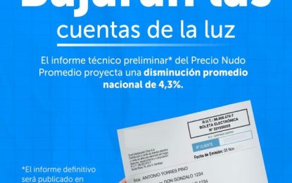 Cuentas de luz bajarían un 7,4% en Tarapacá a partir de enero de 2027
